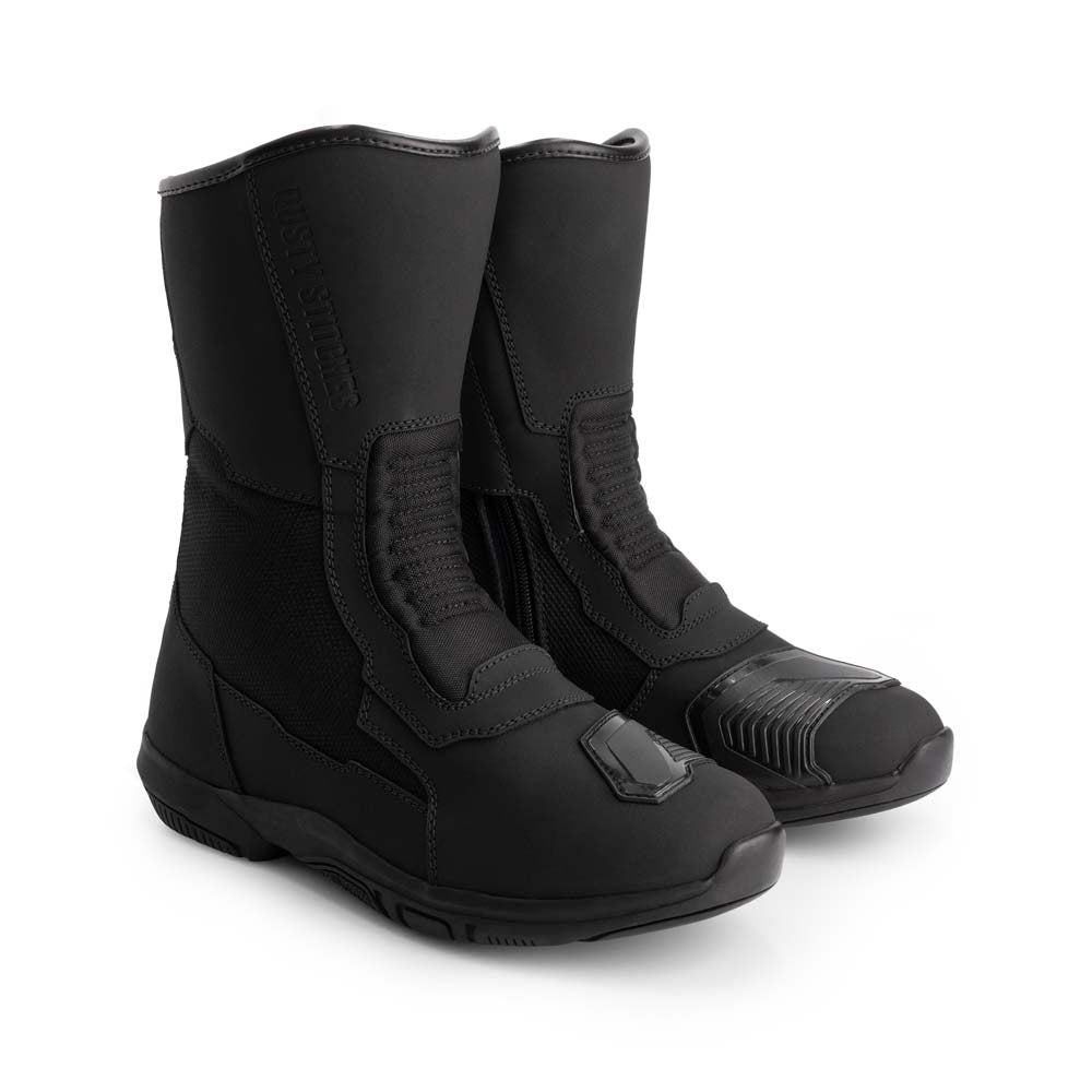 Rusty Stitches Bobby V2 Boots Black - FREE UK Delivery, FREE 365 Day Returns | Moto Central