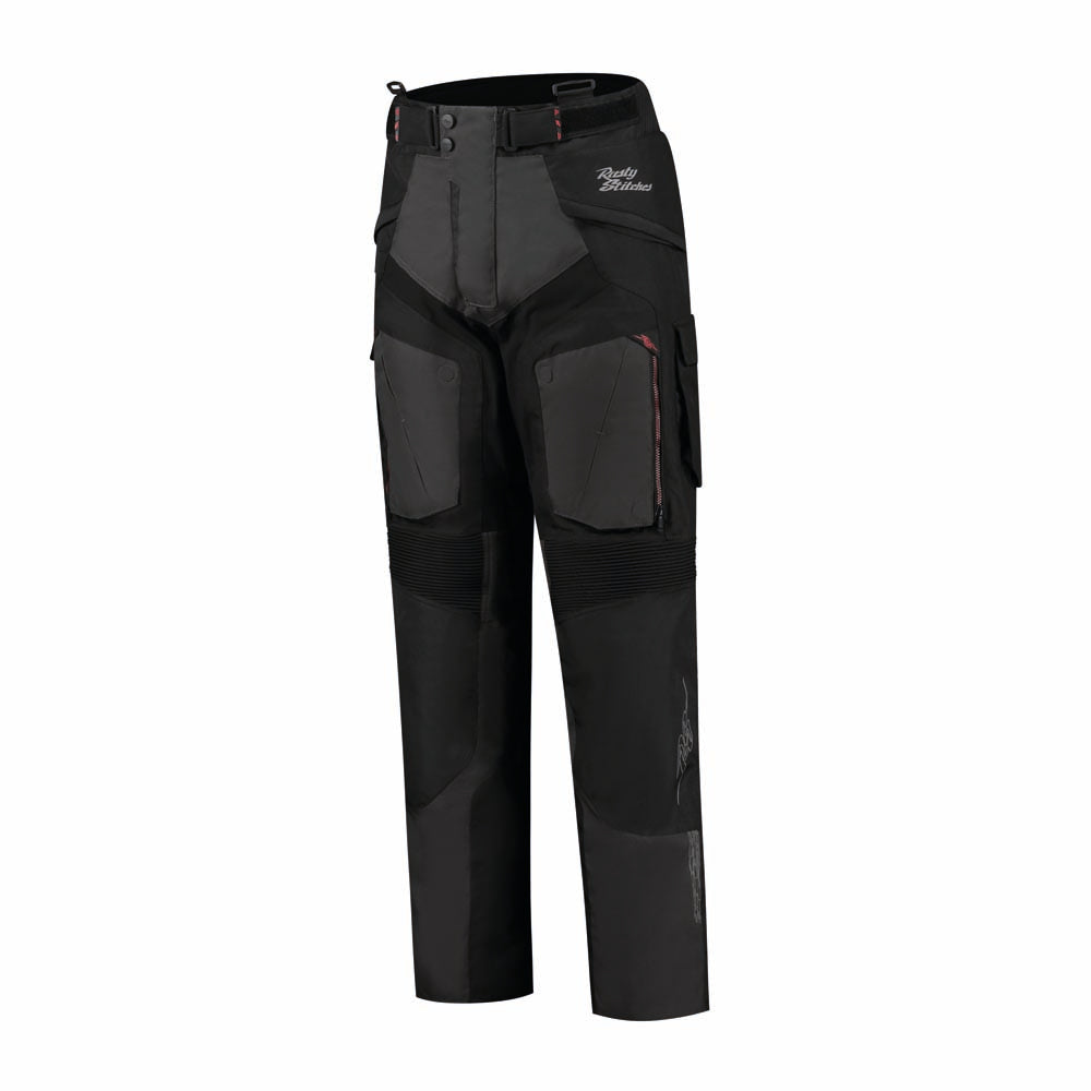 Rusty Stitches Cliff Textile Trouser Black / Grey / Red - FREE UK Delivery, FREE 365 Day Returns | Moto Central