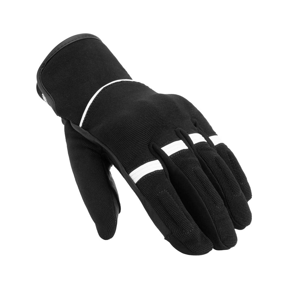 Rusty Stitches Clyde V3 Leather & Textile Gloves Black / White - FREE UK Delivery, FREE 365 Day Returns | Moto Central