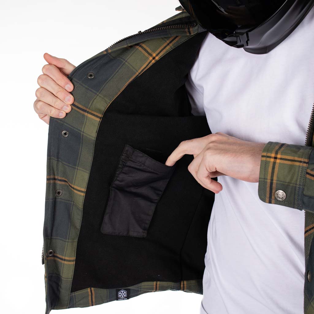 Rusty Stitches Noah Fleece Tech Textile Jacket Blue / Green - FREE UK Delivery, FREE 365 Day Returns | Moto Central