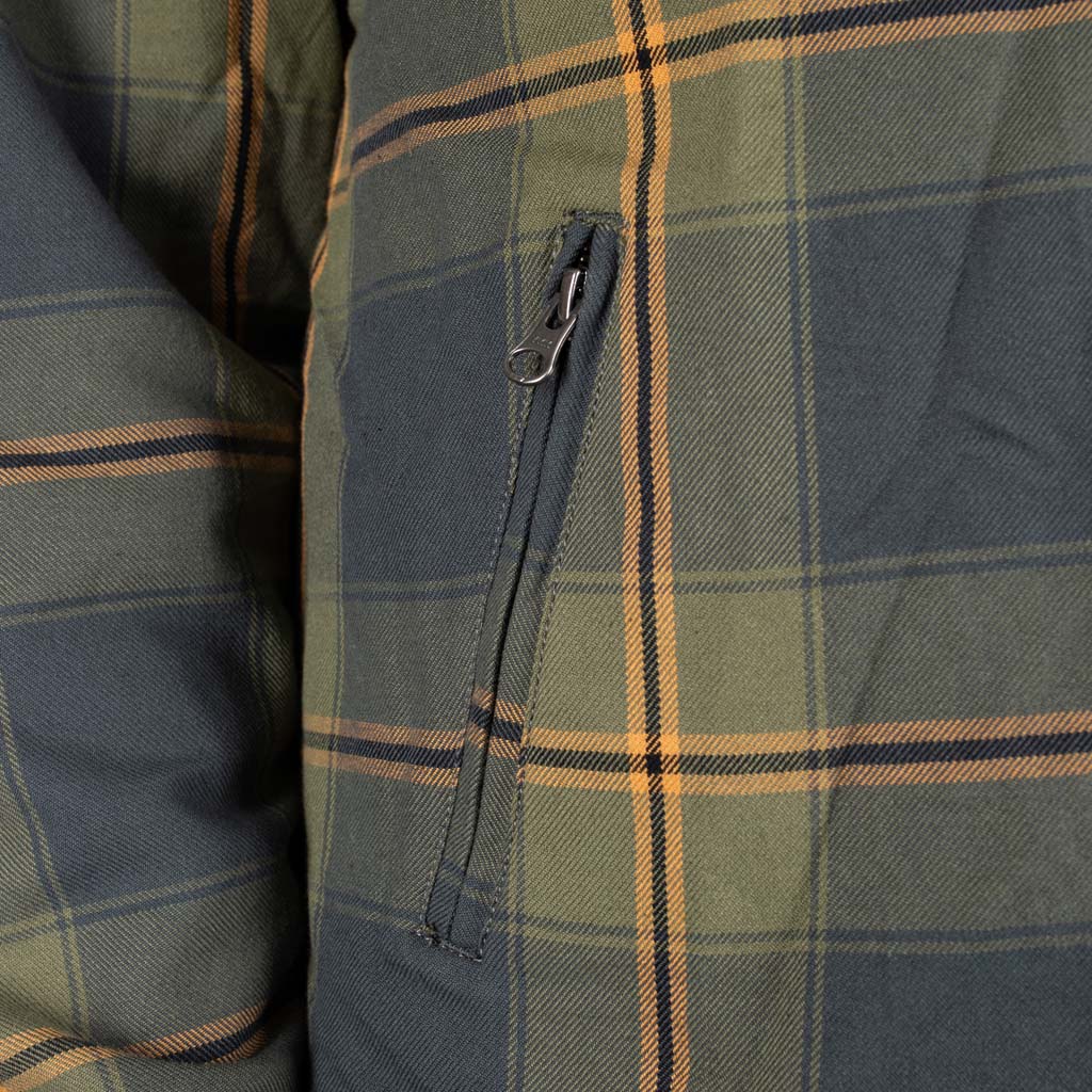 Rusty Stitches Noah Fleece Tech Textile Jacket Blue / Green - FREE UK Delivery, FREE 365 Day Returns | Moto Central