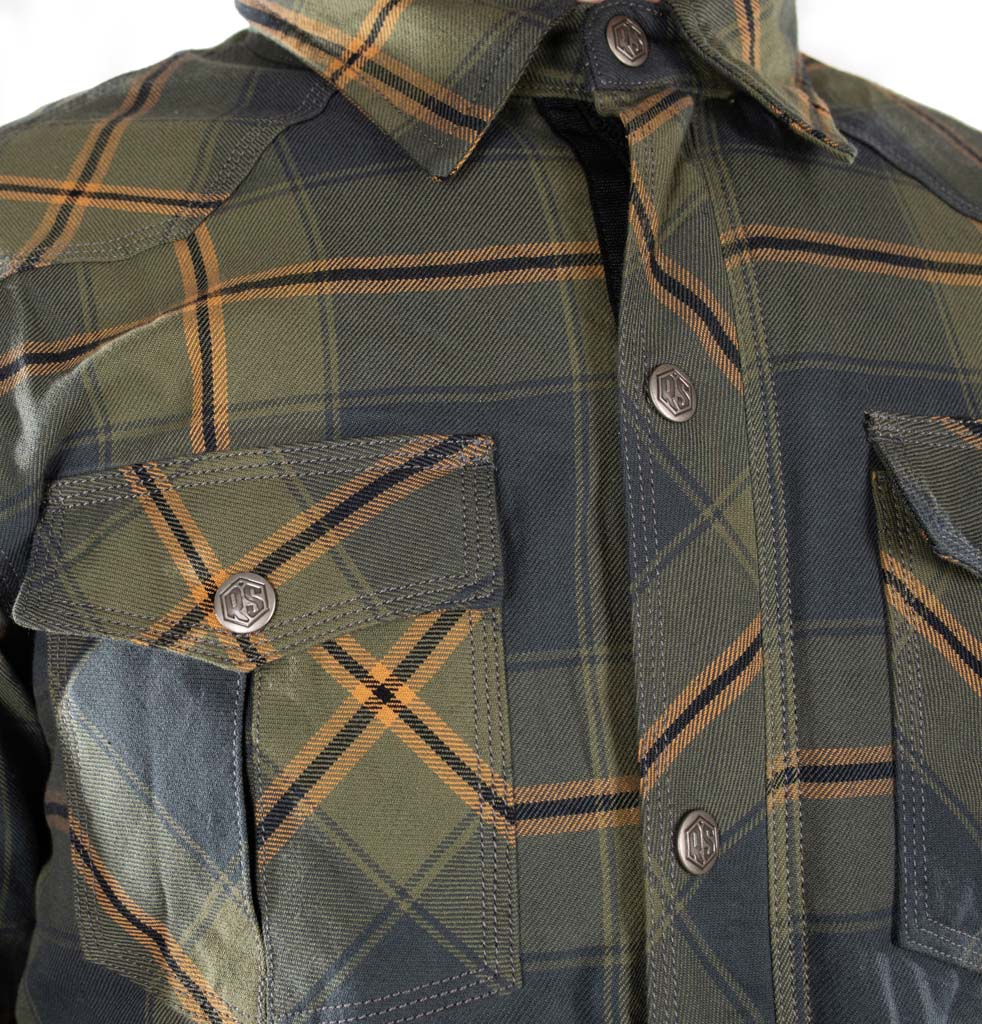 Rusty Stitches Noah Fleece Tech Textile Jacket Blue / Green - FREE UK Delivery, FREE 365 Day Returns | Moto Central