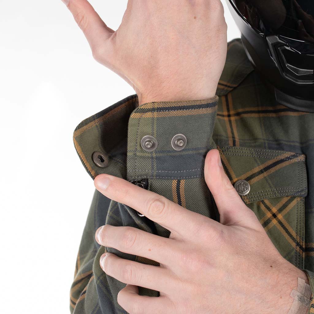 Rusty Stitches Noah Fleece Tech Textile Jacket Blue / Green - FREE UK Delivery, FREE 365 Day Returns | Moto Central