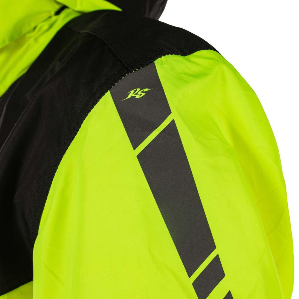 Rusty Stitches Sander Rain Over Jacket Black / Fluo Yellow - FREE UK Delivery, FREE 365 Day Returns | Moto Central