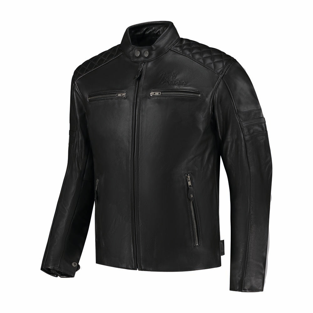 Rusty Stitches Jari V2 Leather Jacket Black - FREE UK Delivery, FREE 365 Day Returns | Moto Central