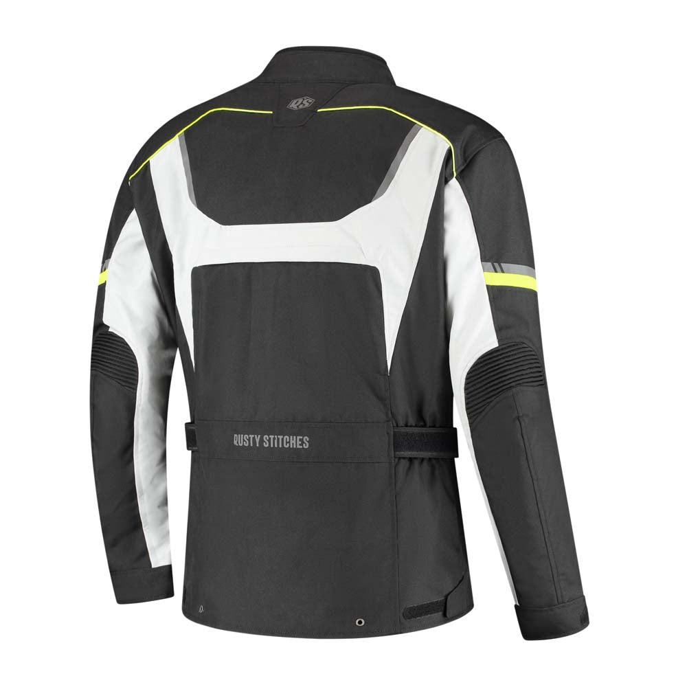 Rusty Stitches Luke Textile Jacket Black / Fluo Yellow - FREE UK Delivery, FREE 365 Day Returns | Moto Central