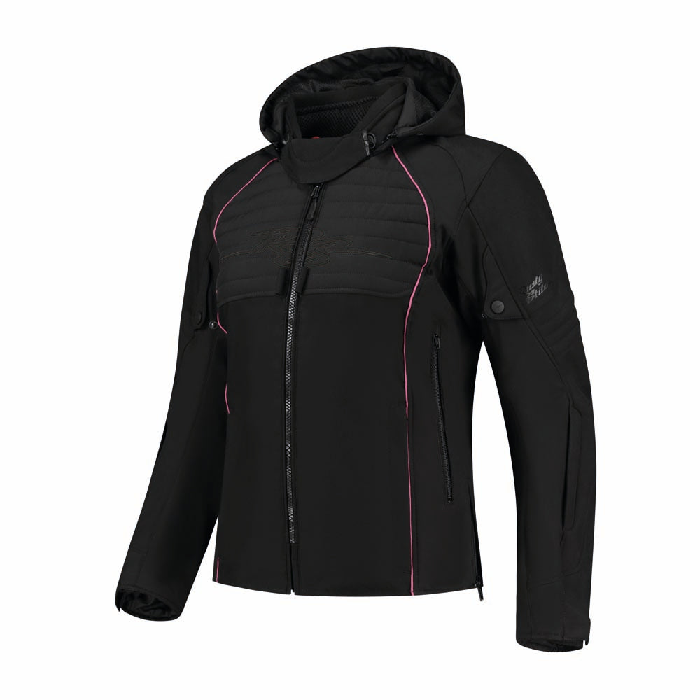 Rusty Stitches Naomi Ladies Textile Jacket Black / Cherry - FREE UK Delivery, FREE 365 Day Returns | Moto Central