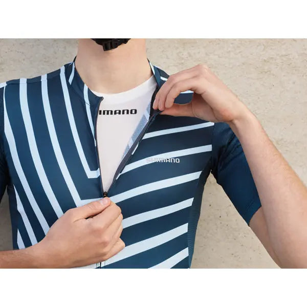 Shimano Aerolite Jersey Navy Zebra - FREE UK Shipping, FREE 365 Day Returns | Moto Central