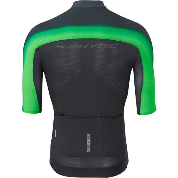 Shimano S-Phyre Flash Short Sleeves Jersey Black / Green - FREE UK Shipping, FREE 365 Day Returns | Moto Central