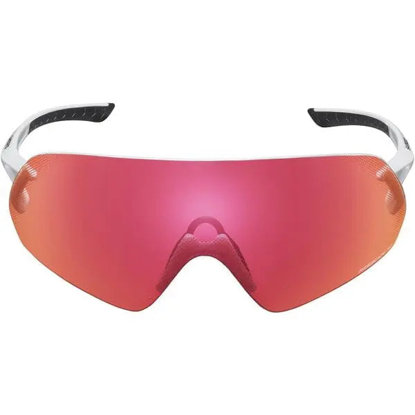 Shimano Aerolite Panoramic Glasses Metalic White With Ridescape Road Lens - FREE UK Shipping, FREE 365 Day Returns | Moto Central