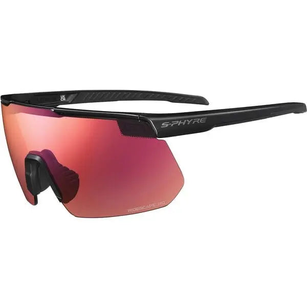 Shimano S-Phyre Glasses Metallic Black For Ridescape Road Lens - FREE UK Shipping, FREE 365 Day Returns | Moto Central