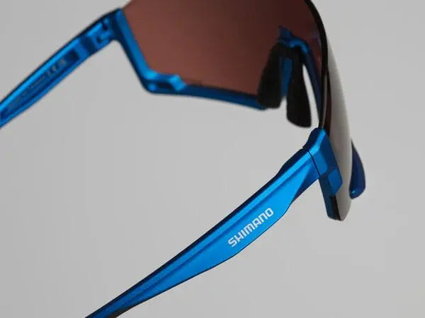 Shimano Aerolite Glasses Metallic Blue With Ridescape Road Lens - FREE UK Shipping, FREE 365 Day Returns | Moto Central