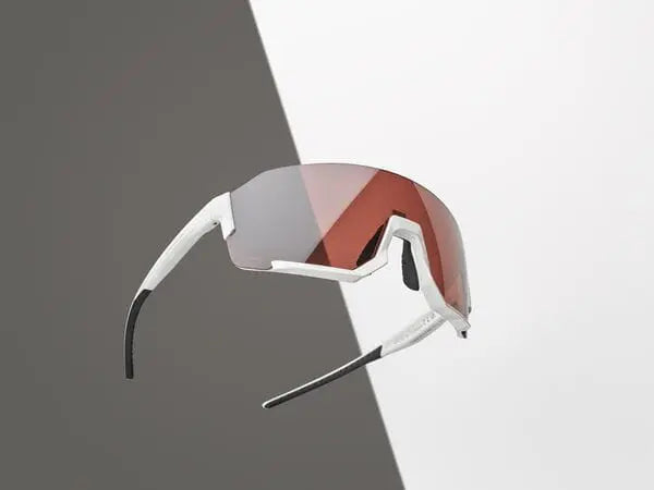 Shimano Aerolite Glasses Metallic White With RideScape Road Lens - FREE UK Shipping, FREE 365 Day Returns | Moto Central