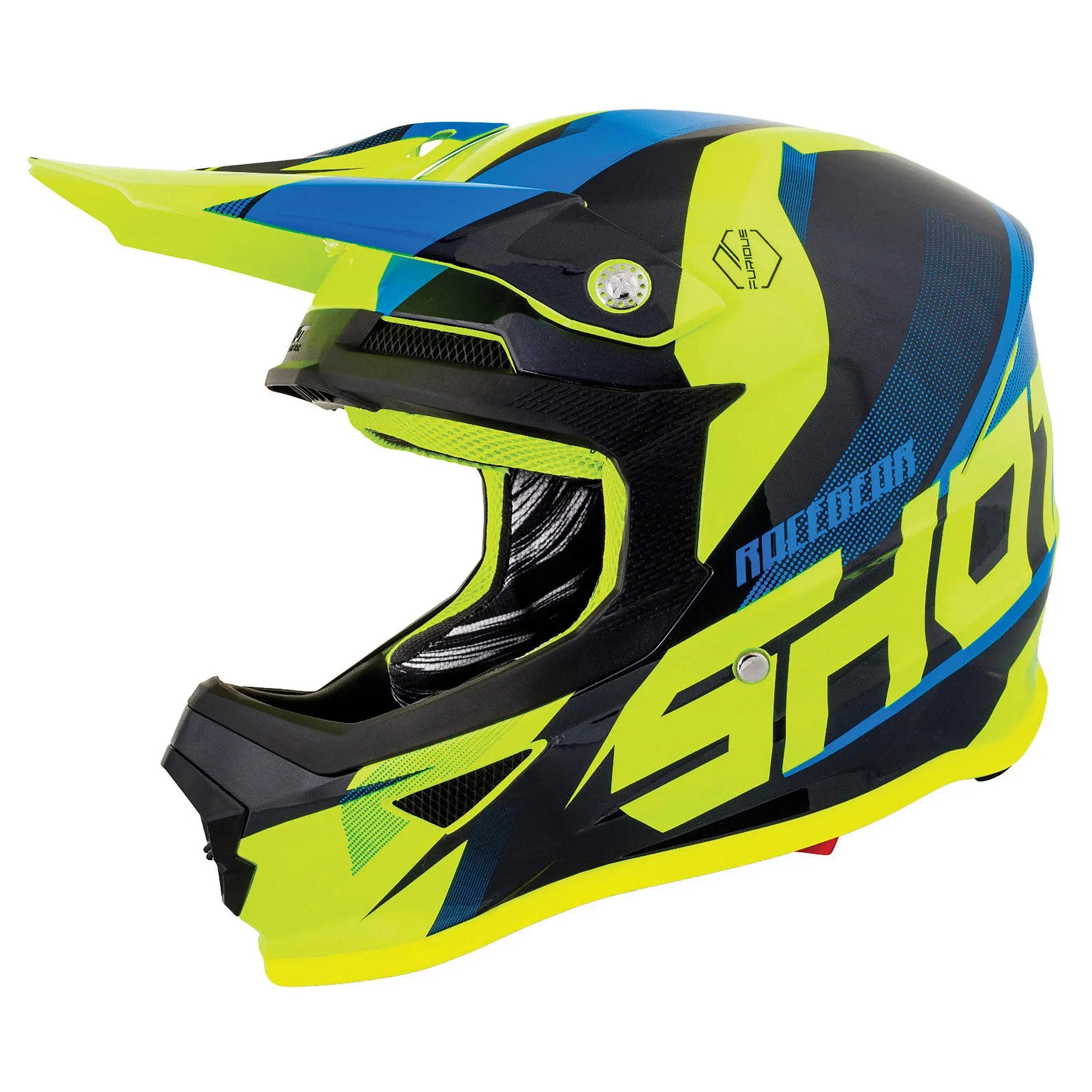 Shot Furious MX Helmet Ultimate Blue / Gloss Neon Yellow - FREE UK Shipping, FREE 365 Day Returns | Moto Central