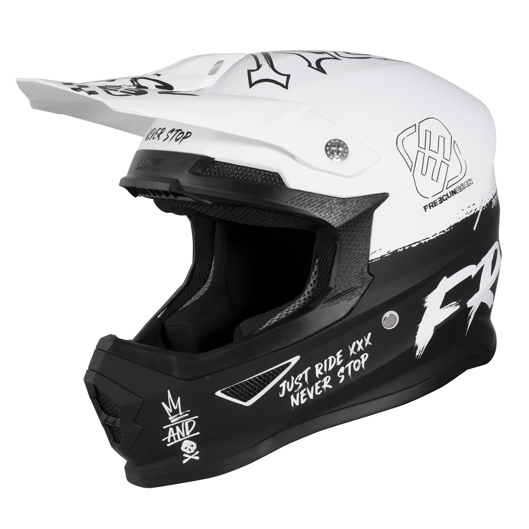 Shot Freegun By Furious MX Helmet XP-4 Speed Matt White - FREE UK Shipping, FREE 365 Day Returns | Moto Central