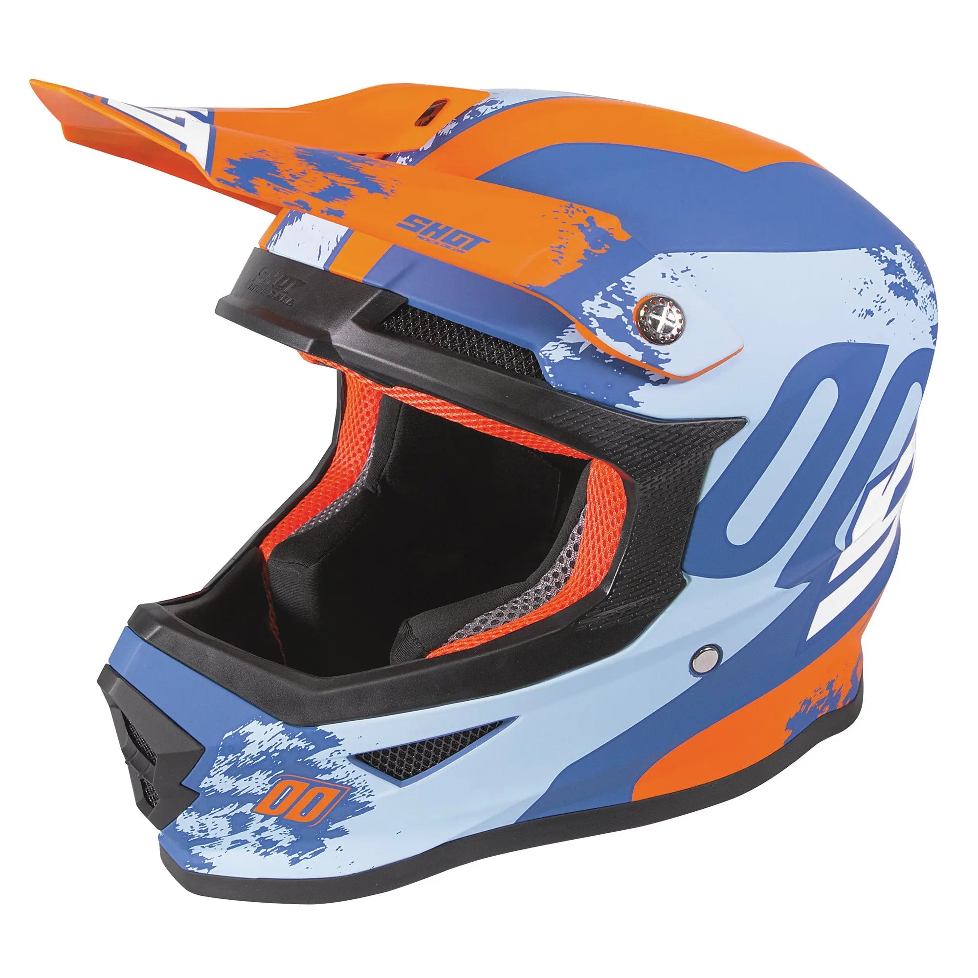 Shot Furious MX Helmet Shadow Blue / Matt Orange - FREE UK Shipping, FREE 365 Day Returns | Moto Central