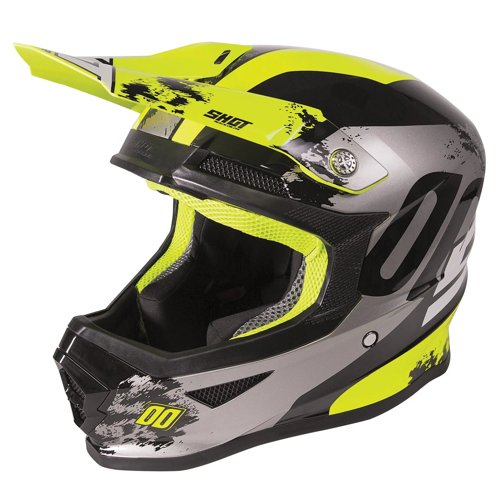 Shot Furious MX Helmet Shadow Glossy Neon Yellow - FREE UK Shipping, FREE 365 Day Returns | Moto Central