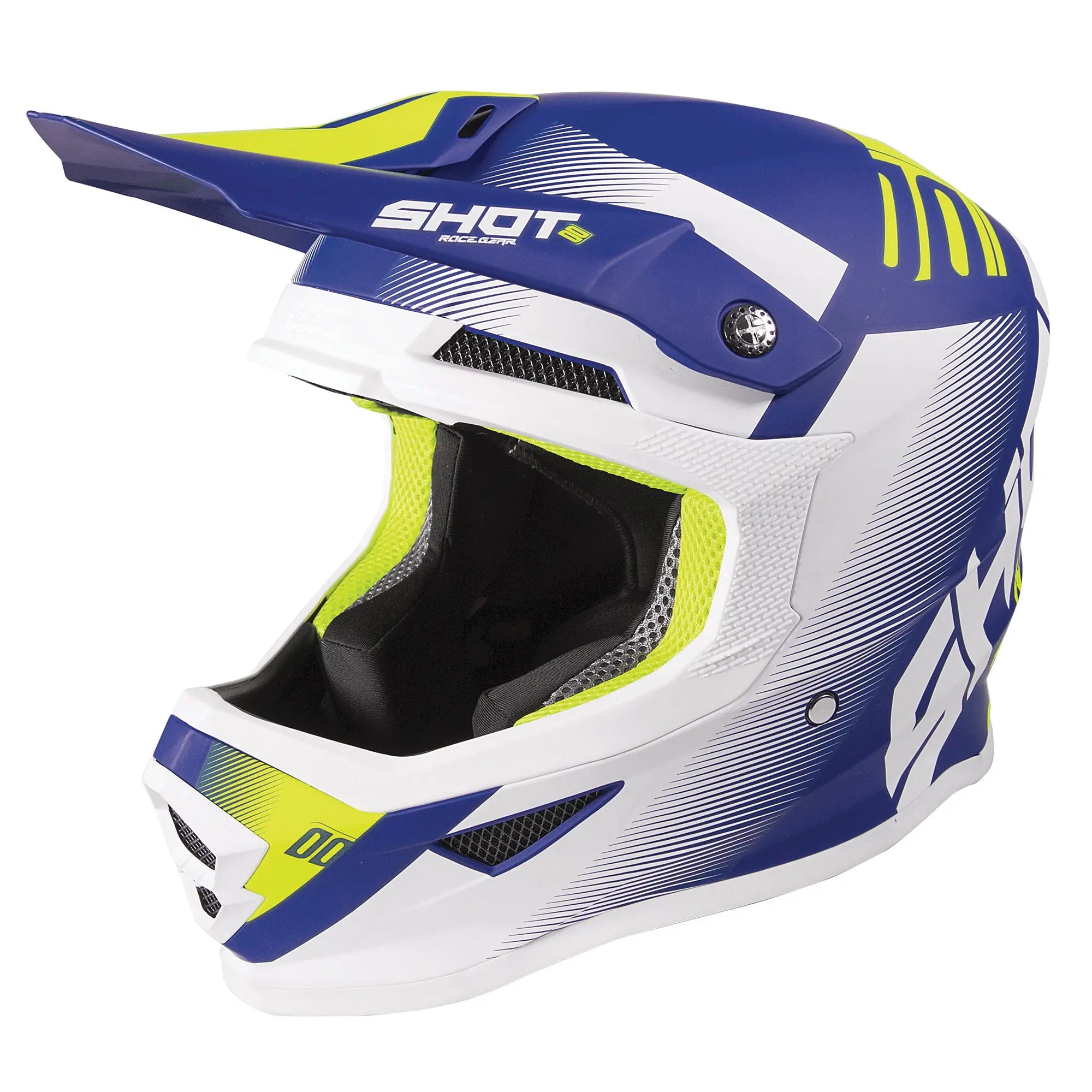 Shot Furious MX Helmet Trust Blue / Matt Neon Yellow - FREE UK Shipping, FREE 365 Day Returns | Moto Central