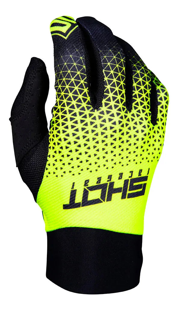 Shot Aerolite Delta Gloves Grey / Neon Yellow - FREE UK Shipping, FREE 365 Day Returns | Moto Central