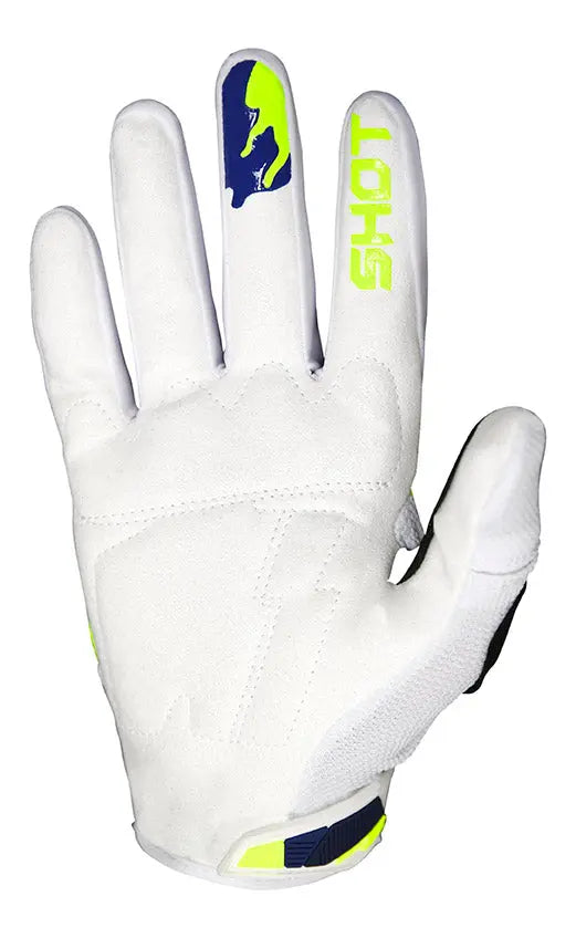 Shot Contact Counter Gloves Blue / Neon Yellow - FREE UK Shipping, FREE 365 Day Returns | Moto Central