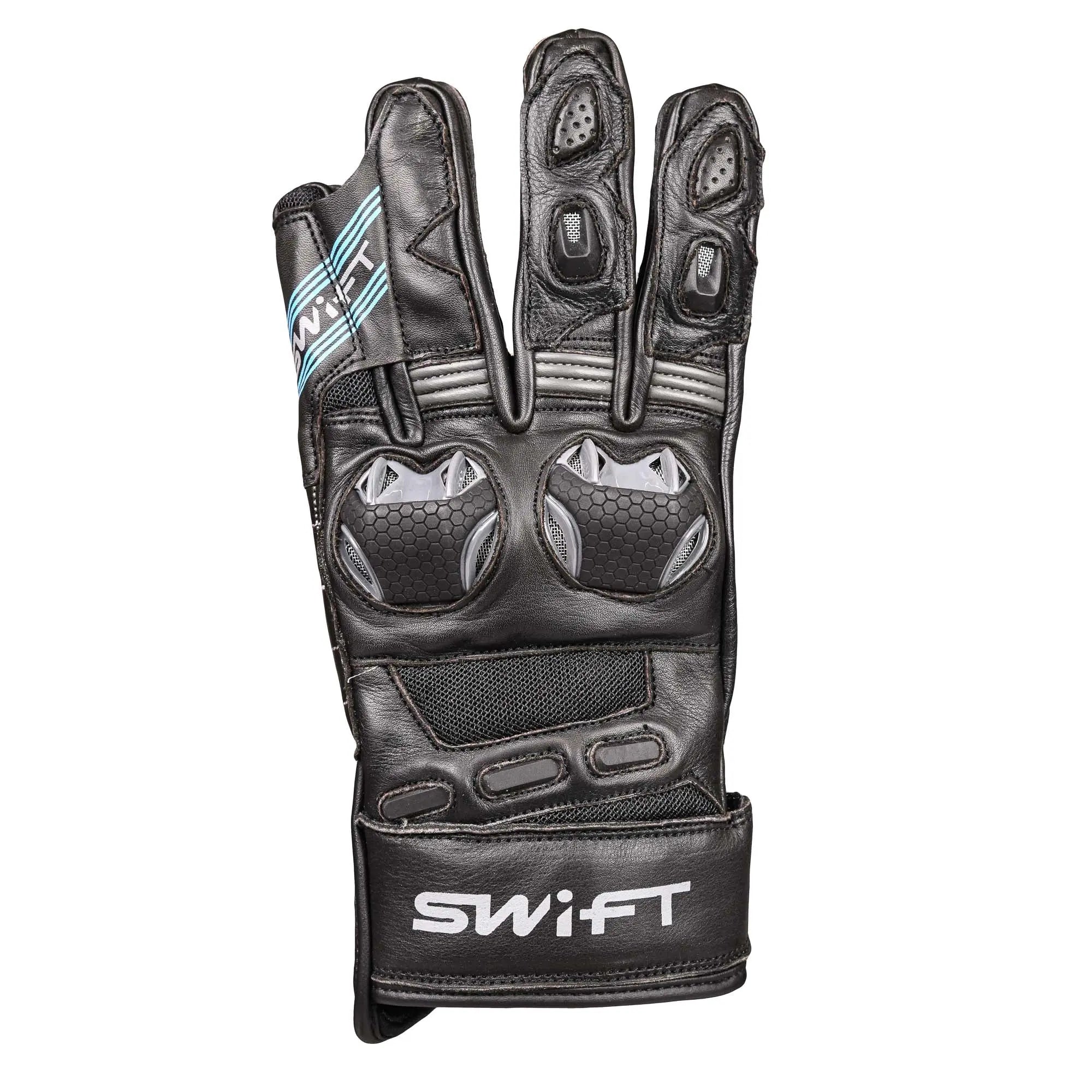 Swift S4 Leather Road Gloves Black - FREE UK Shipping, FREE 365 Day Returns | Moto Central