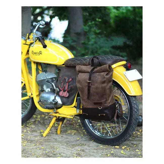 Trip Machine Backpack / Saddlebag Tobacco Brown - FREE UK Shipping, FREE 365 Day Returns | Moto Central