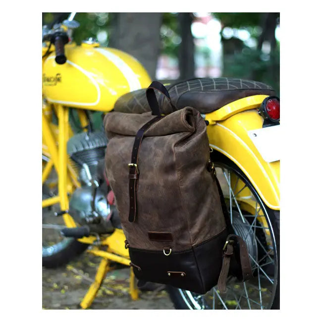 Trip Machine Backpack / Saddlebag Tobacco Brown - FREE UK Shipping, FREE 365 Day Returns | Moto Central