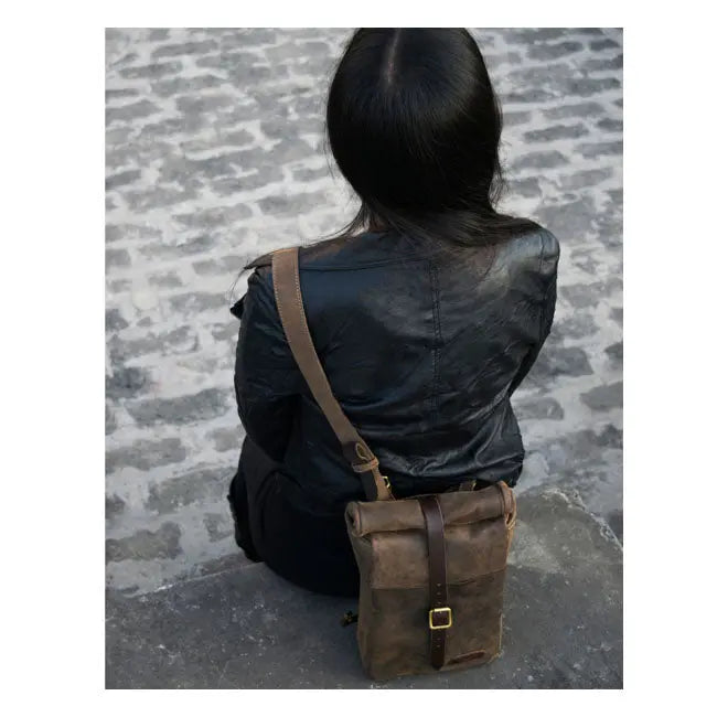 Trip Machine Universal Mini Backpack / Saddlebag Tobacco - FREE UK Shipping, FREE 365 Day Returns | Moto Central