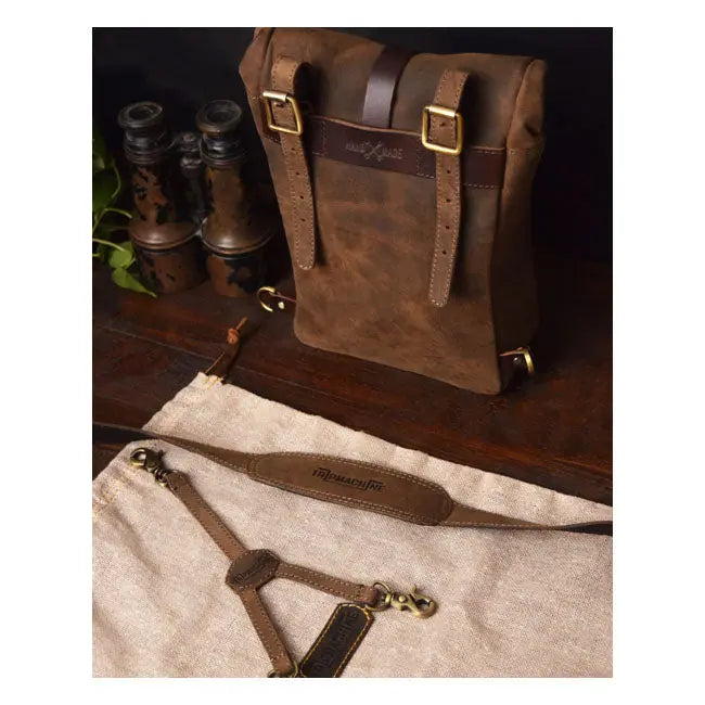 Trip Machine Universal Mini Backpack / Saddlebag Tobacco - FREE UK Shipping, FREE 365 Day Returns | Moto Central