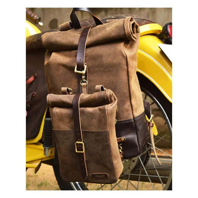 Trip Machine Universal Mini Backpack / Saddlebag Tobacco - FREE UK Shipping, FREE 365 Day Returns | Moto Central