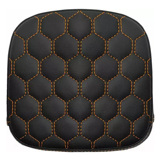 Saddlemen Honeycomb Sissy Bar Pad Black / Orange – motorcycle sissy-bar pad – front view