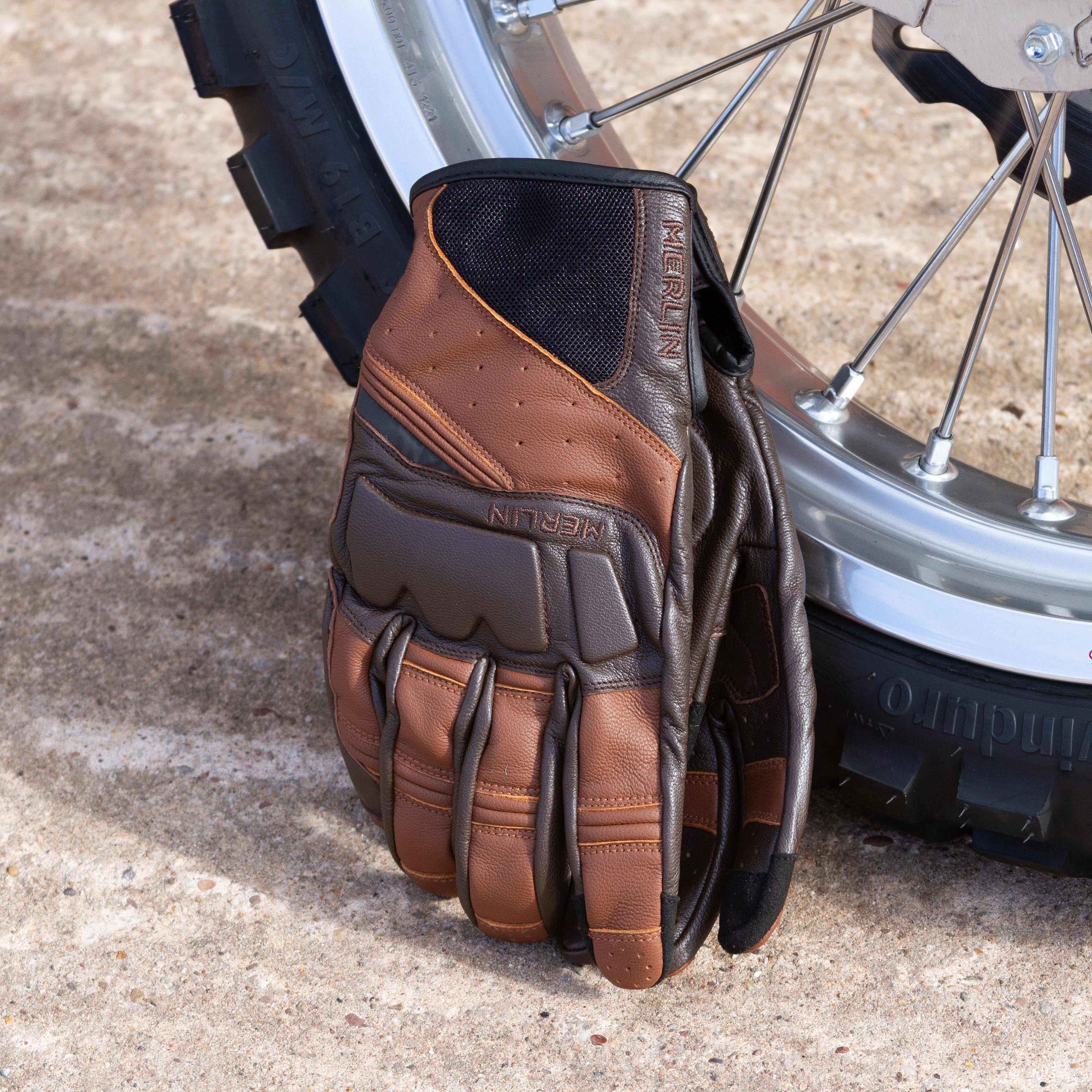 Merlin Salado Explorer Leather Gloves Brown FREE UK Delivery, FREE 365 Day Returns | Moto Central