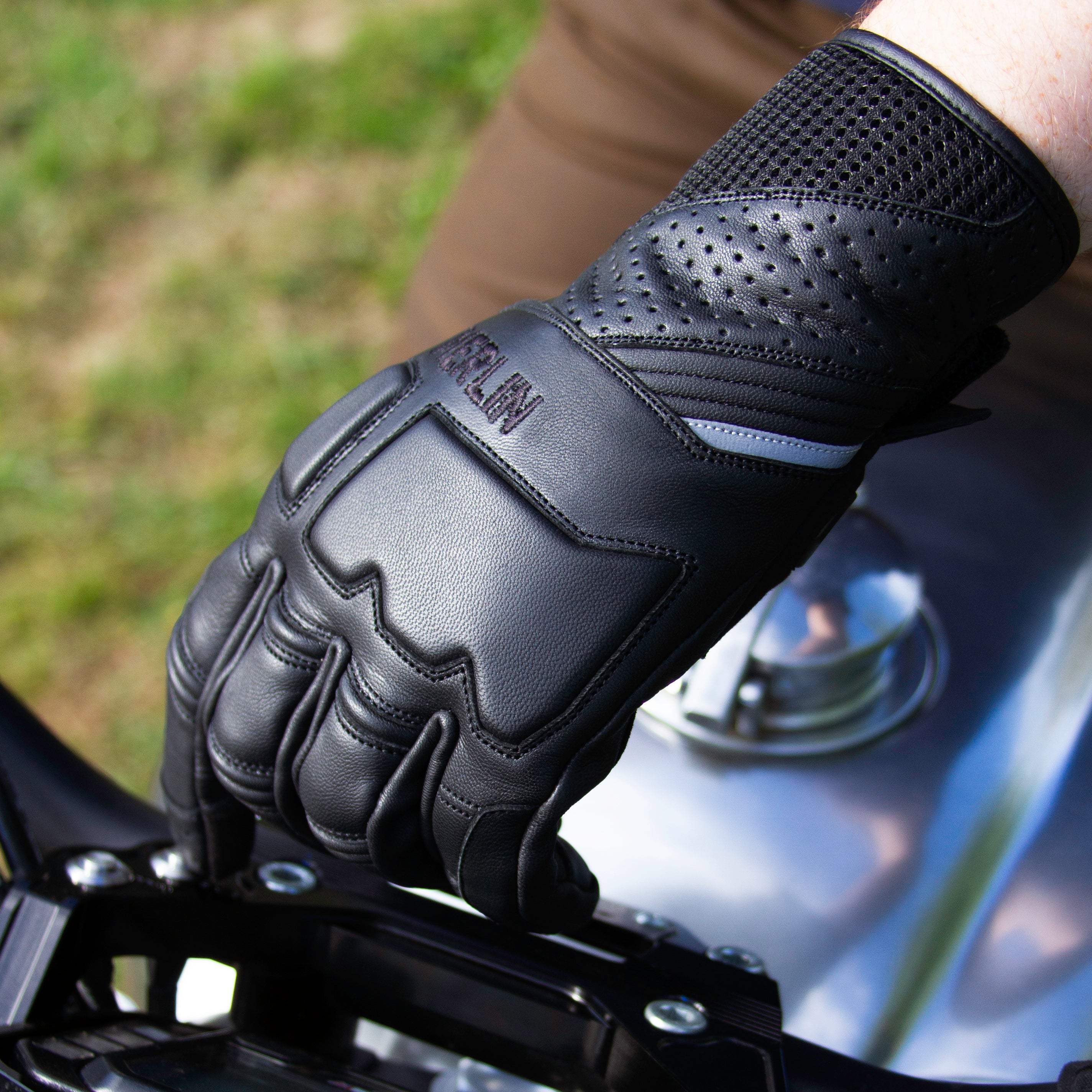 Merlin Salado Explorer Leather Gloves Black FREE UK Delivery, FREE 365 Day Returns | Moto Central