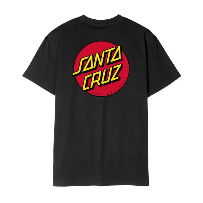 Santa Cruz Dot Chest T-Shirt Black - FREE UK Shipping, FREE 365 Day Returns | Moto Central