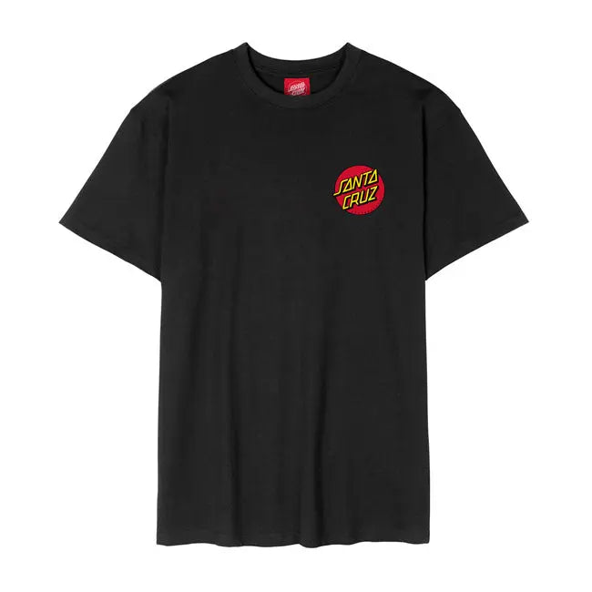 Santa Cruz Dot Chest T-Shirt Black - FREE UK Shipping, FREE 365 Day Returns | Moto Central
