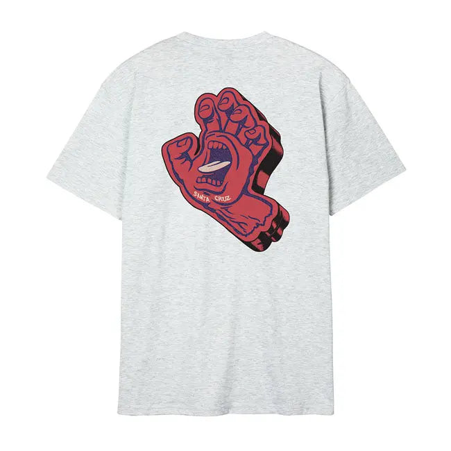 Santa Cruz Screaming Foam Hand T-Shirt Athletic Heather - FREE UK Shipping, FREE 365 Day Returns | Moto Central