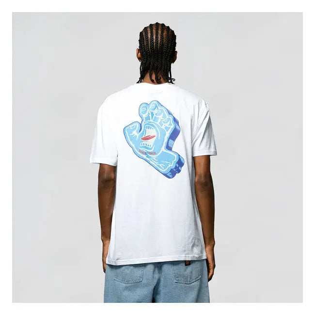 Santa Cruz Screaming Foam Hand T-Shirt White - FREE UK Shipping, FREE 365 Day Returns | Moto Central