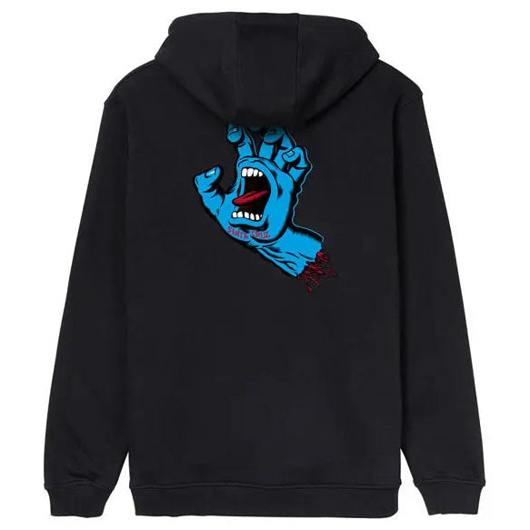 Santa Cruz Screaming Hand Chest Hoodie Black — large graphic view