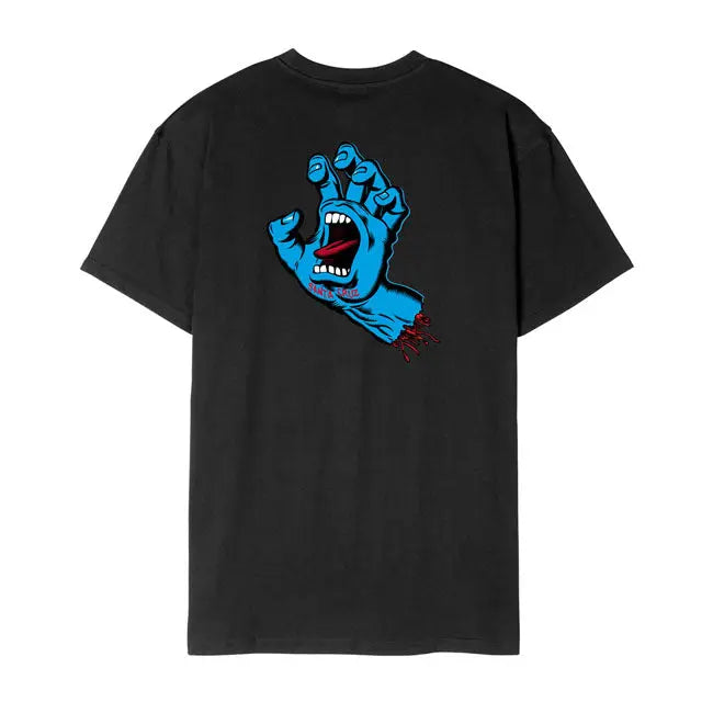 Santa Cruz Screaming Hand Chest T-Shirt Black - FREE UK Shipping, FREE 365 Day Returns | Moto Central