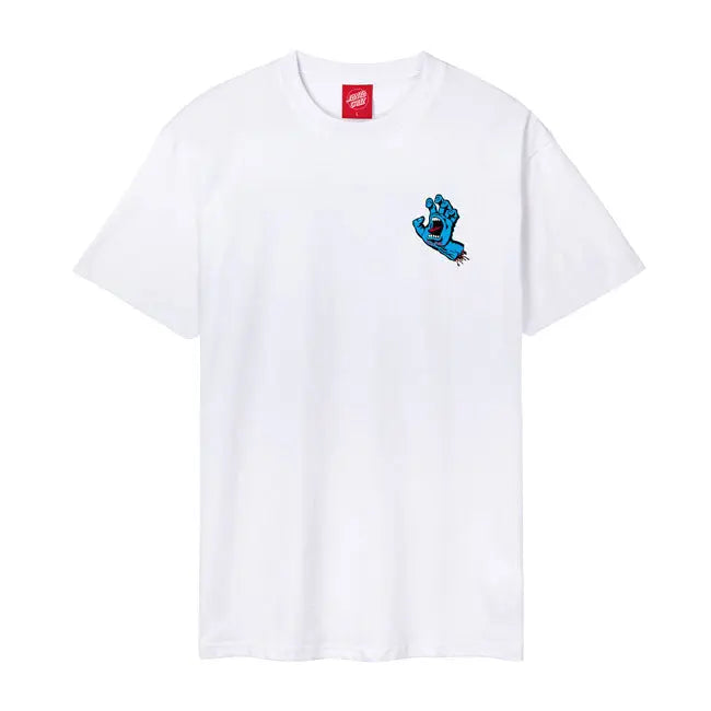 Santa Cruz Screaming Hand Chest T-Shirt White - FREE UK Shipping, FREE 365 Day Returns | Moto Central
