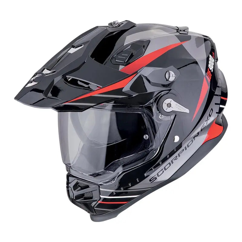 Scorpion ADF-9000 Feat Adventure Black / Silver / Red - FREE UK Shipping, FREE 365 Day Returns | Moto Central