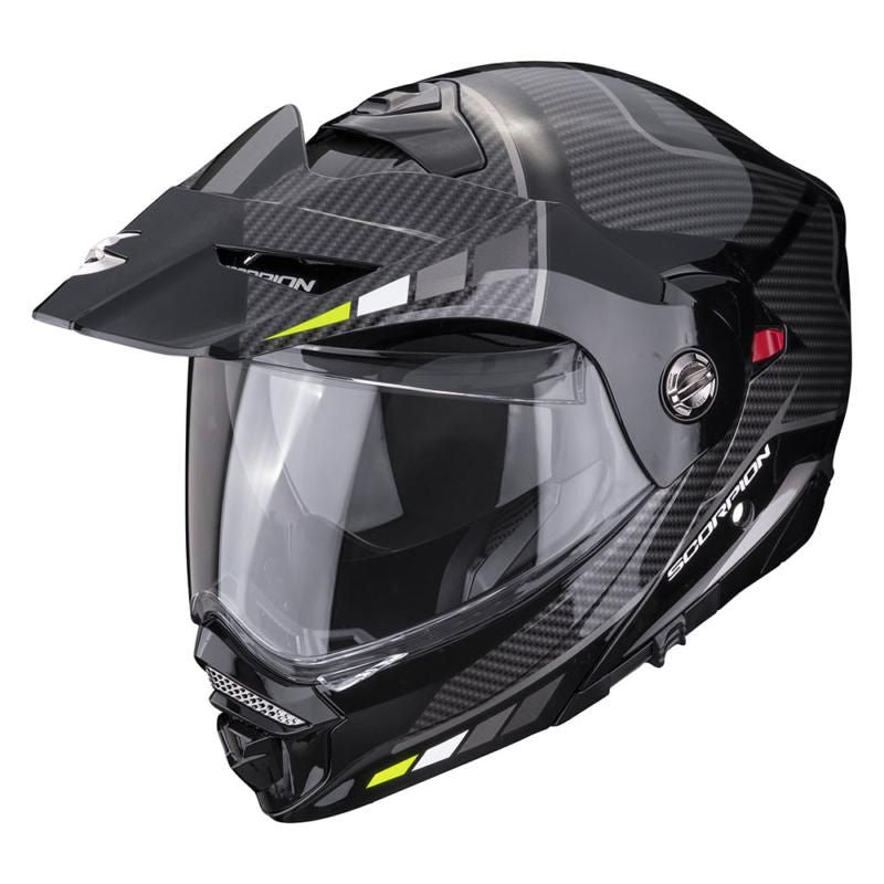 Scorpion ADX-2 Camino Flip-Up Helmet Black / Silver / Yellow - FREE UK Shipping, FREE 365 Day Returns | Moto Central