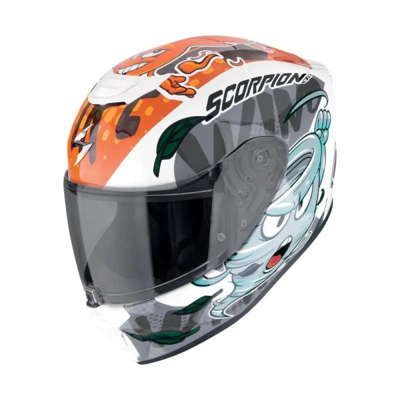 Scorpion EXO-JNR Air Kids The 4 Elements Orange / White / Blue - FREE UK Shipping, FREE 365 Day Returns | Moto Central