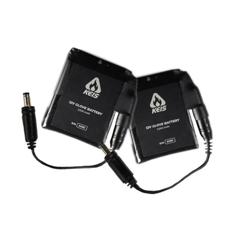 Keis 4000mAh 12V Gloves Battery Set with Multinational Charger For Pre 2020 Gloves With Power Socket - FREE UK Shipping, FREE 365 Day Returns | Moto Central