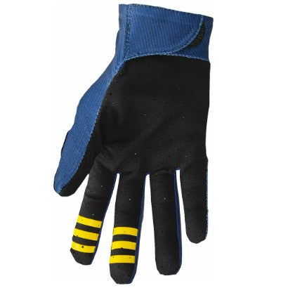 Thor Mainstay Roost Textile Gloves Navy / Yellow - FREE UK Shipping, FREE 365 Day Returns | Moto Central