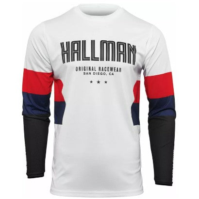 Thor Hallman Differ Jersey Draft White / Red / Navy  - FREE UK Shipping, FREE 365 Day Returns | Moto Central