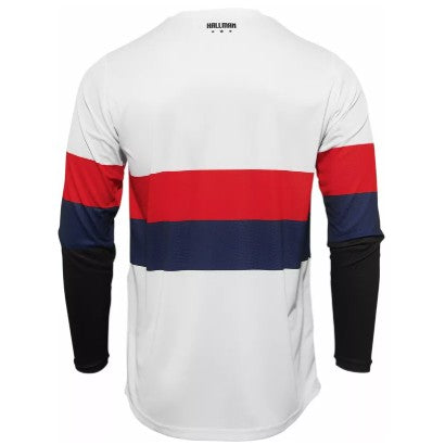Thor Hallman Differ Jersey Draft White / Red / Navy - FREE UK Shipping, FREE 365 Day Returns | Moto Central
