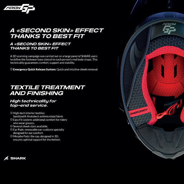 Shark Aeron-GP Blank SP Red / Carbon / Black