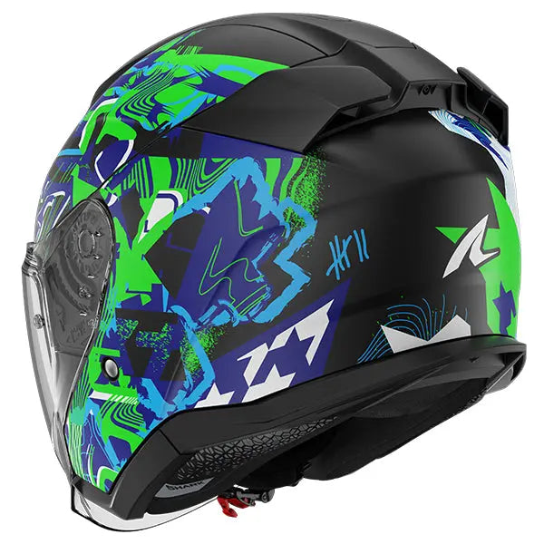 Shark Skwal Jet Pranz Black / Green / Blue - FREE UK Shipping, FREE 365 Day Returns | Moto Central