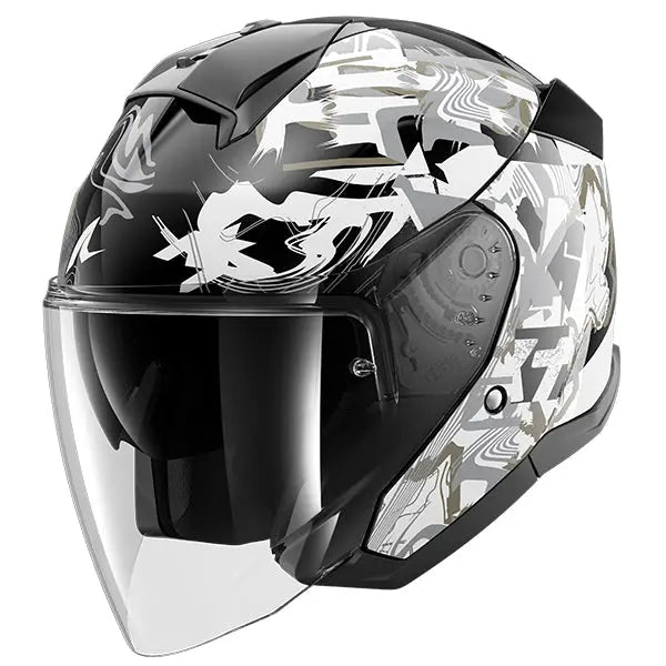 Shark Skwal Jet Pranz Black / White / Gold - FREE UK Shipping, FREE 365 Day Returns | Moto Central